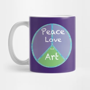 Peace love and Art purple version Mug